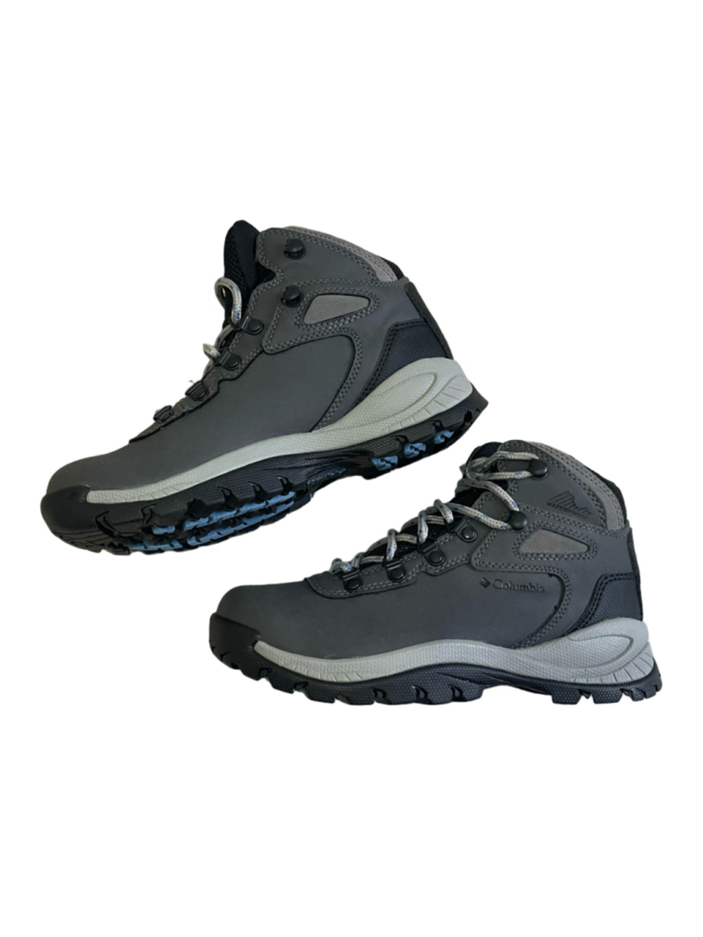 Columbia Newton Ridge Plus Waterproof Women’s Size 6 Gray Blue Hiking Boots NIB